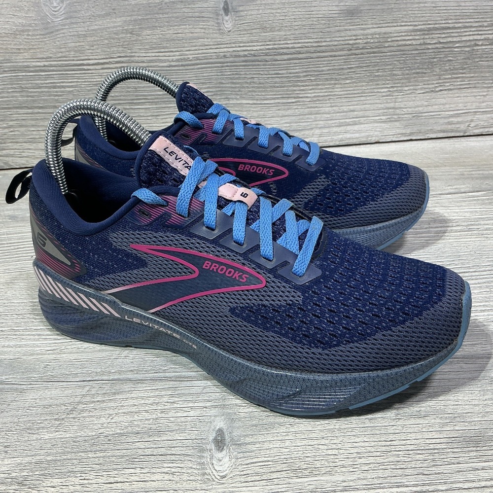 Brooks Levitate 6 Blue Pink Running Shoes Sneakers 1203841B463 Women's Size 8 B